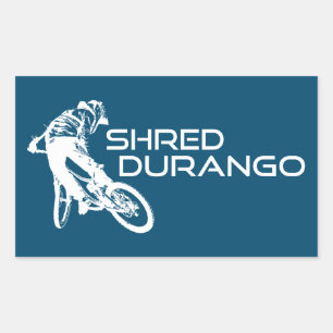 Shred Durango Colorado Mountain Biking Rectangular Sticker