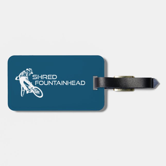 Shred Fountainhead Virginia Mountain Biking Luggage Tag (Back Horizontal)