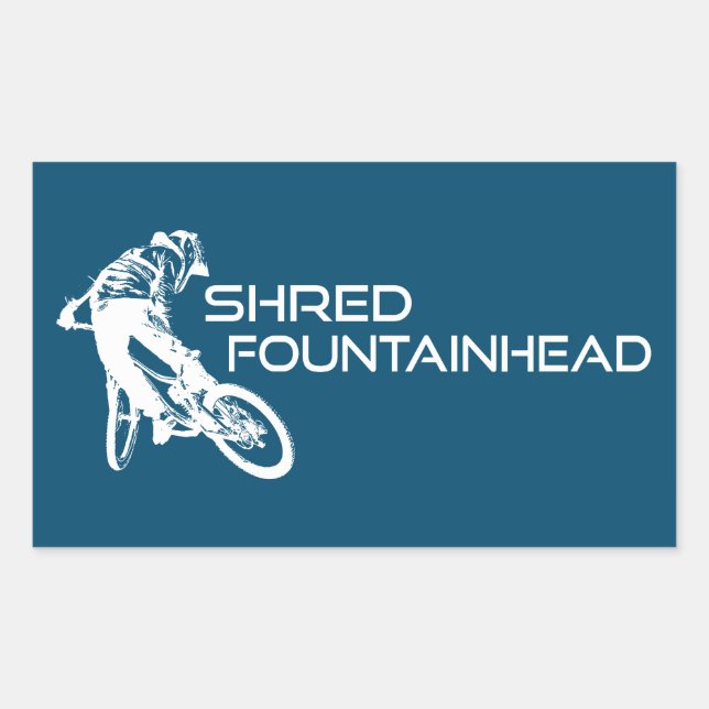 Shred Fountainhead Virginia Mountain Biking Rectangular Sticker (Front)