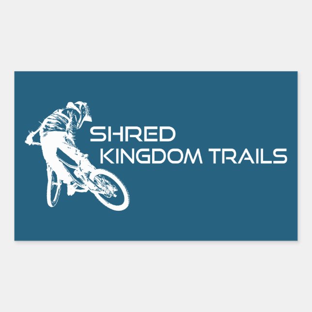 Shred Kingdom Trails Vermont Mountain Biking Rectangular Sticker (Front)