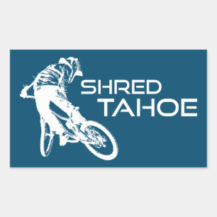 Shred Lake Tahoe Mountain Biking Rectangular Sticker