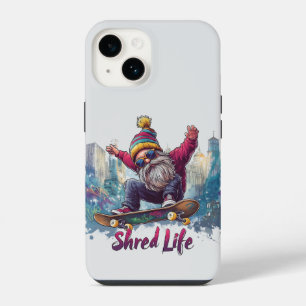 Shred Life - Cool Skateboarding Gnome iPhone 14 Case