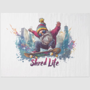 Shred Life - Cool Skateboarding Gnome Tissue Paper