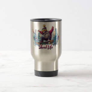 Shred Life - Cool Skateboarding Gnome  Travel Mug