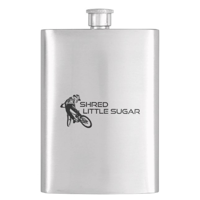 Shred Little Sugar Arkansas Mountain Biking Hip Flask (Front)