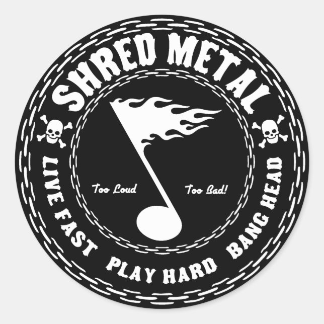 Shred Metal Classic Round Sticker (Front)