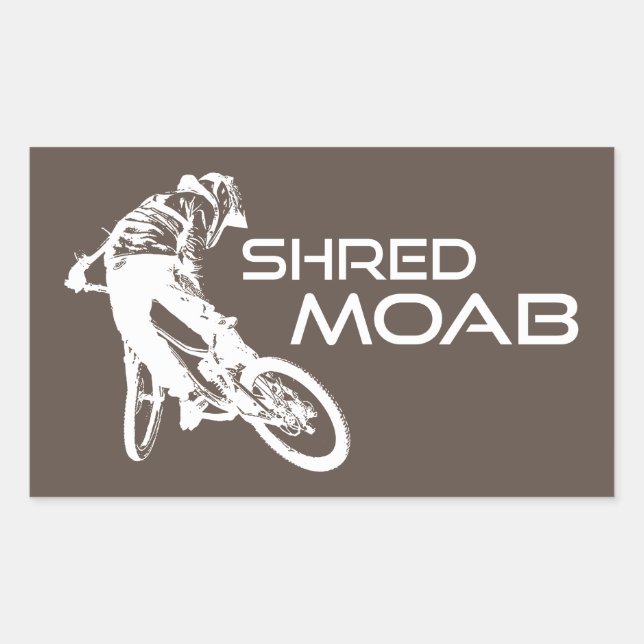 Shred Moab Mountain Biking Rectangular Sticker (Front)