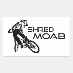 Shred Moab Mountain Biking Rectangular Sticker