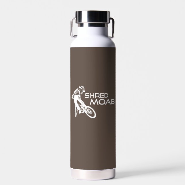 Shred Moab Mountain Biking Water Bottle (Front)