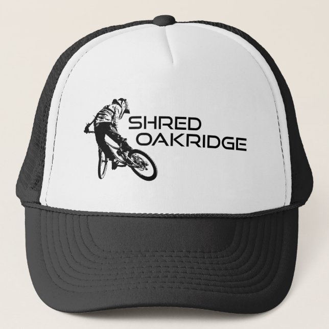 Shred Oakridge Oregon Mountain Biking Trucker Hat (Front)