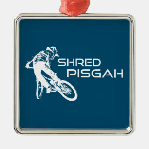 Shred Pisgah North Carolina Mountain Biking Metal Tree Decoration