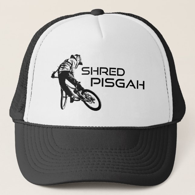 Shred Pisgah North Carolina Mountain Biking Trucker Hat (Front)