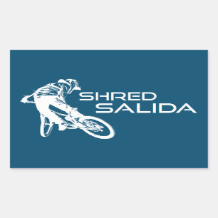 Shred Salida Colorado Mountain Biking Rectangular Sticker