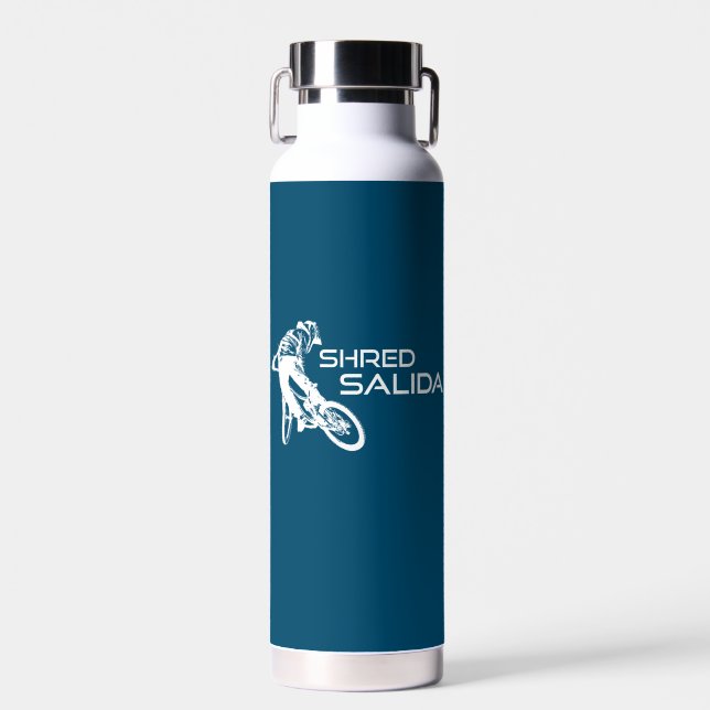 Shred Salida Colorado Mountain Biking Water Bottle (Front)