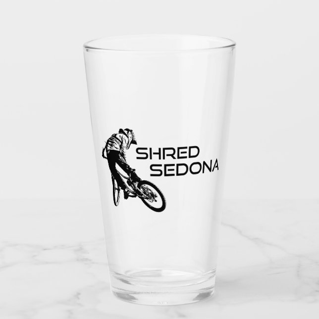 Shred Sedona Arizona Mountain Biking Glass (Front)