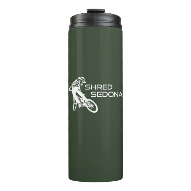 Shred Sedona Arizona Mountain Biking Thermal Tumbler (Front)