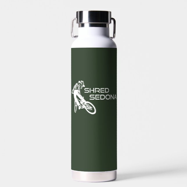 Shred Sedona Arizona Mountain Biking Water Bottle (Front)