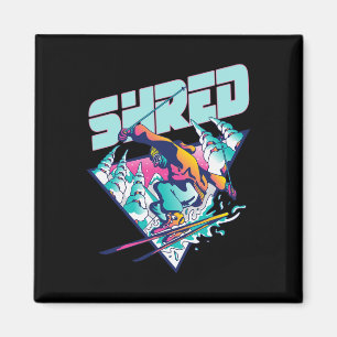 Shred Shirt Vintage Freestyle Ski 80s Costume Retr Magnet