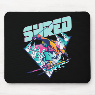 Shred Shirt Vintage Freestyle Ski 80s Costume Retr Mouse Mat