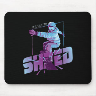 Shred Shirt Vintage Snowboard 80s Costume Snowboar Mouse Mat
