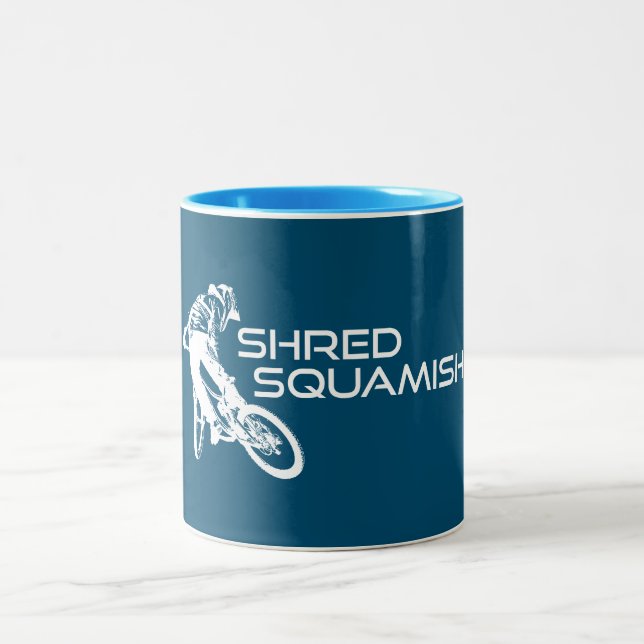 Shred Squamish Mountain Biking Two-Tone Coffee Mug (Center)