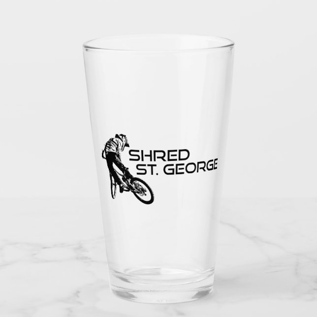 Shred St. George Utah Mountain Biking Glass (Front)