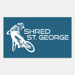 Shred St. George Utah Mountain Biking Rectangular Sticker