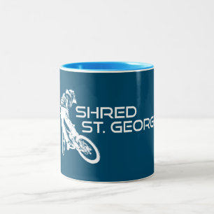 Shred St. George Utah Mountain Biking Two-Tone Coffee Mug