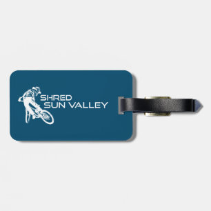 Shred Sun Valley Idaho Mountain Biking Luggage Tag