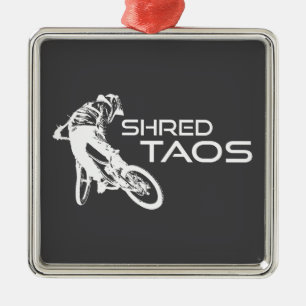 Shred Taos New Mexico Mountain Biking Metal Tree Decoration