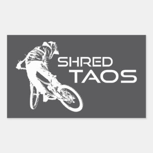 Shred Taos New Mexico Mountain Biking Rectangular Sticker