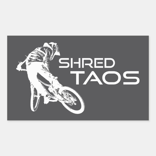 Shred Taos New Mexico Mountain Biking Rectangular Sticker (Front)