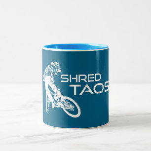 Shred Taos New Mexico Mountain Biking Two-Tone Coffee Mug