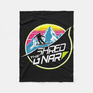 Shred The Gnar Skiing Freestyle Diamond Winter Spo Fleece Blanket