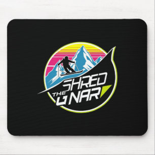 Shred The Gnar Skiing Freestyle Diamond Winter Spo Mouse Mat