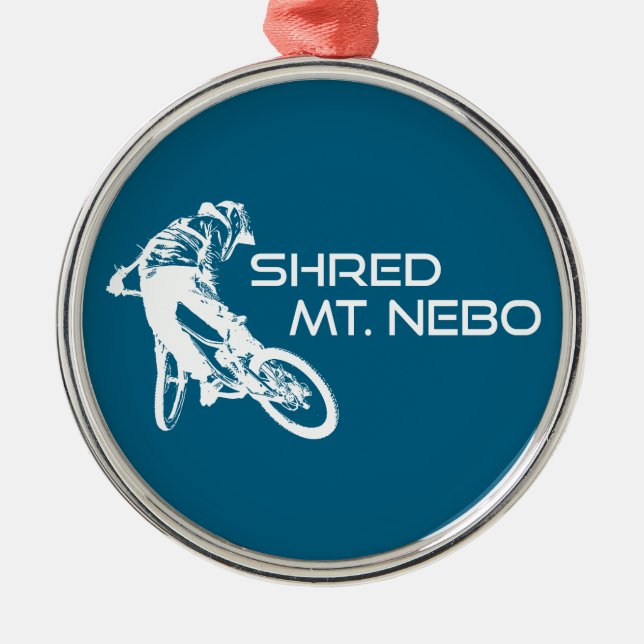 Shred The Mt. Nebo Trail Bentonville Metal Tree Decoration (Front)
