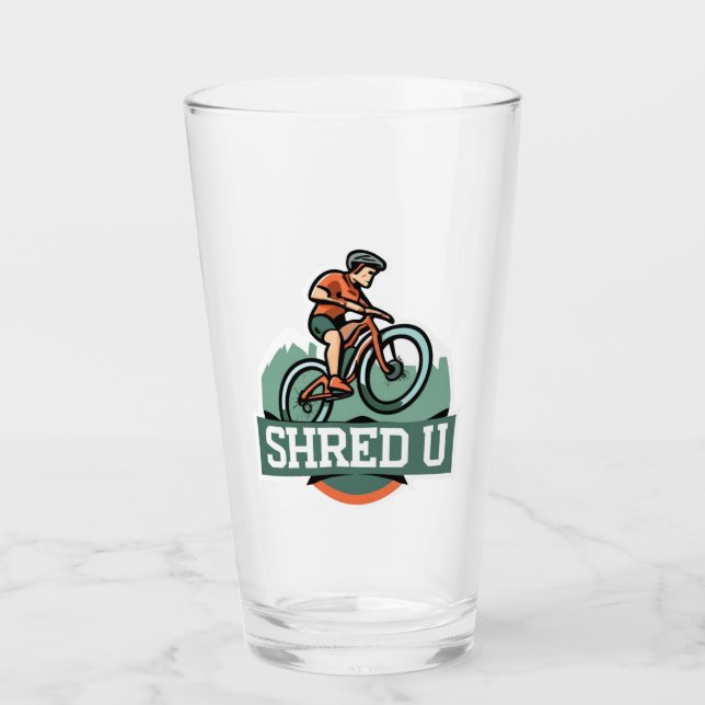Shred University Mountain Biking Glass (Front)