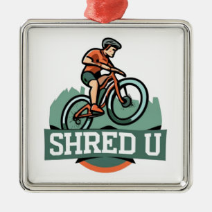 Shred University Mountain Biking Metal Tree Decoration
