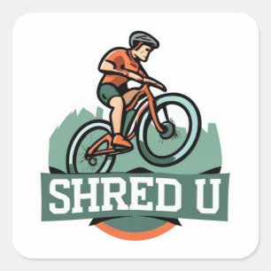 Shred University Mountain Biking Square Sticker