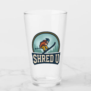 Shred University Skiing Glass