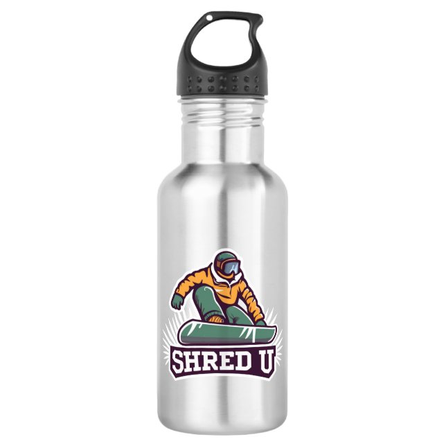 Shred University Snowboarding 532 Ml Water Bottle (Front)