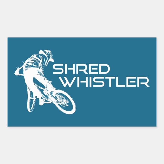 Shred Whistler British Columbia Mountain Biking Rectangular Sticker (Front)