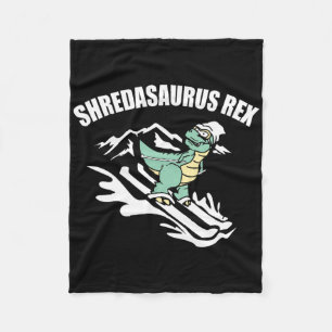Shredasaurus Rex Ski Dinosaur Kids Funny Skiing Gi Fleece Blanket
