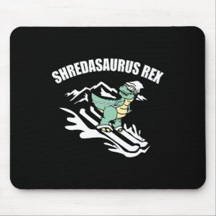 Shredasaurus Rex Ski Dinosaur Kids Funny Skiing Gi Mouse Mat