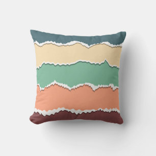 Shredded Colour Blocks Throw Pillow