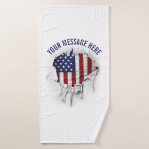 Shredded, Ripped and Torn American Flag Bath Towel