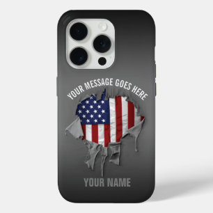 Shredded, Ripped and Torn American Flag Case-Mate iPhone 15 Pro Case