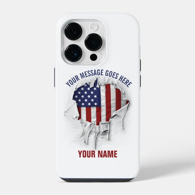 Shredded, Ripped and Torn American Flag Case-Mate  iPhone Case (Back)
