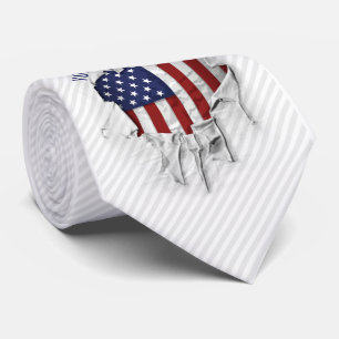 Shredded, Ripped and Torn American Flag Neck Tie