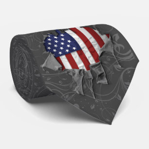 Shredded, Ripped and Torn American Flag Tie